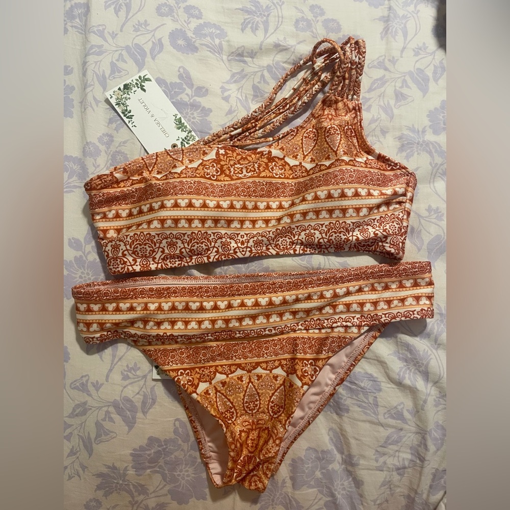 Chelsea and Violet Orange Patterned Bikini